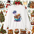 Hot Chocolate & Chill Gingerbread Mug Crewneck (Purple/Teal Version)