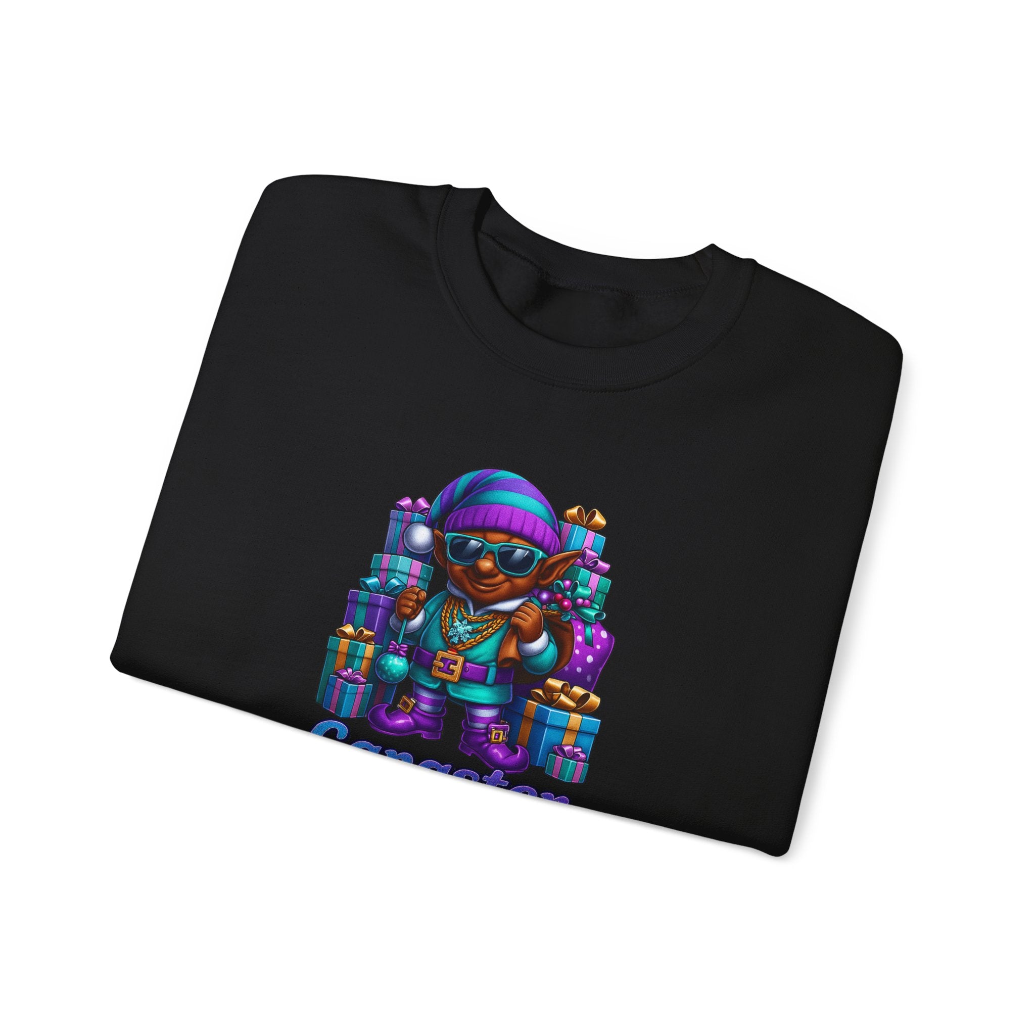 Gangster Wrapper Christmas Elf Tee-Purple