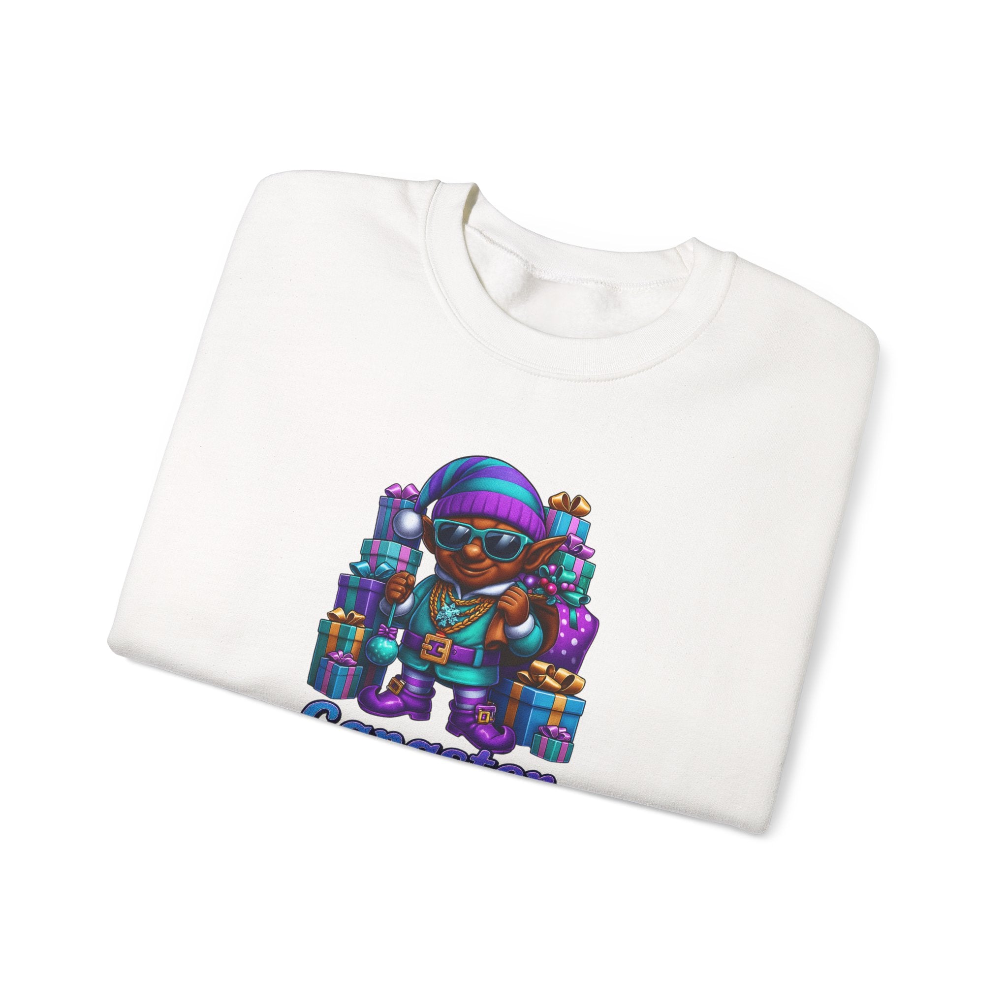 Gangster Wrapper Christmas Elf Tee-Purple