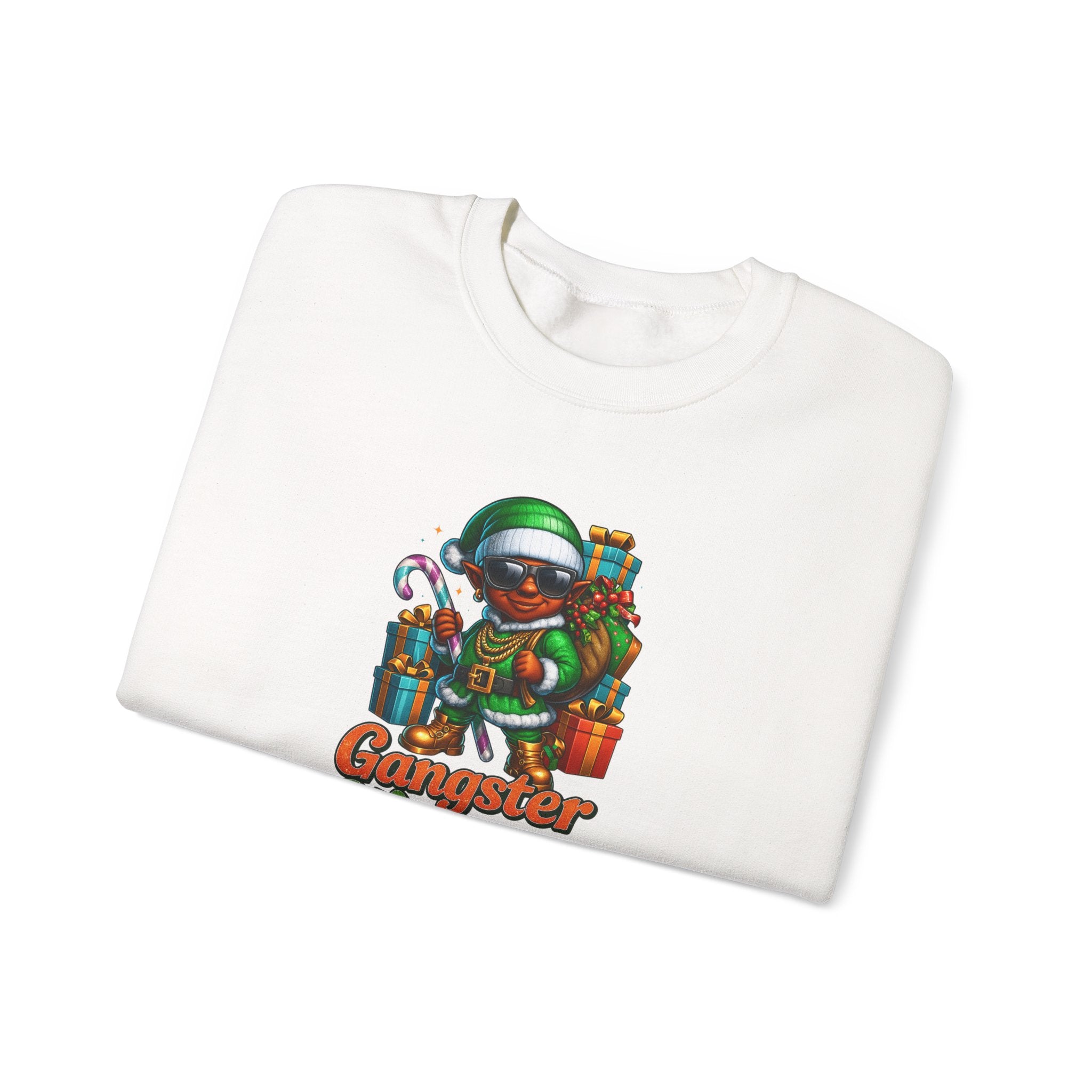 Gangster Wrapper Christmas Elf Tee-Green