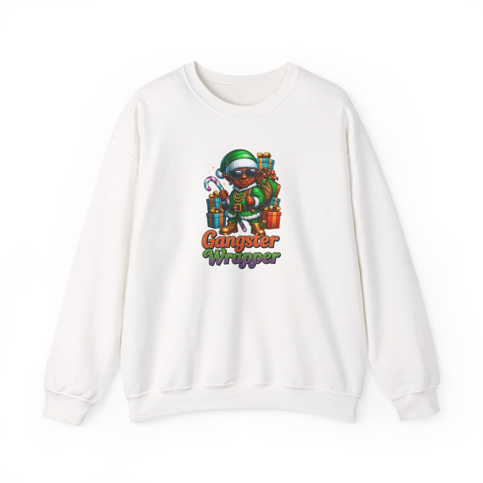 Gangster Wrapper Christmas Elf Tee-Green