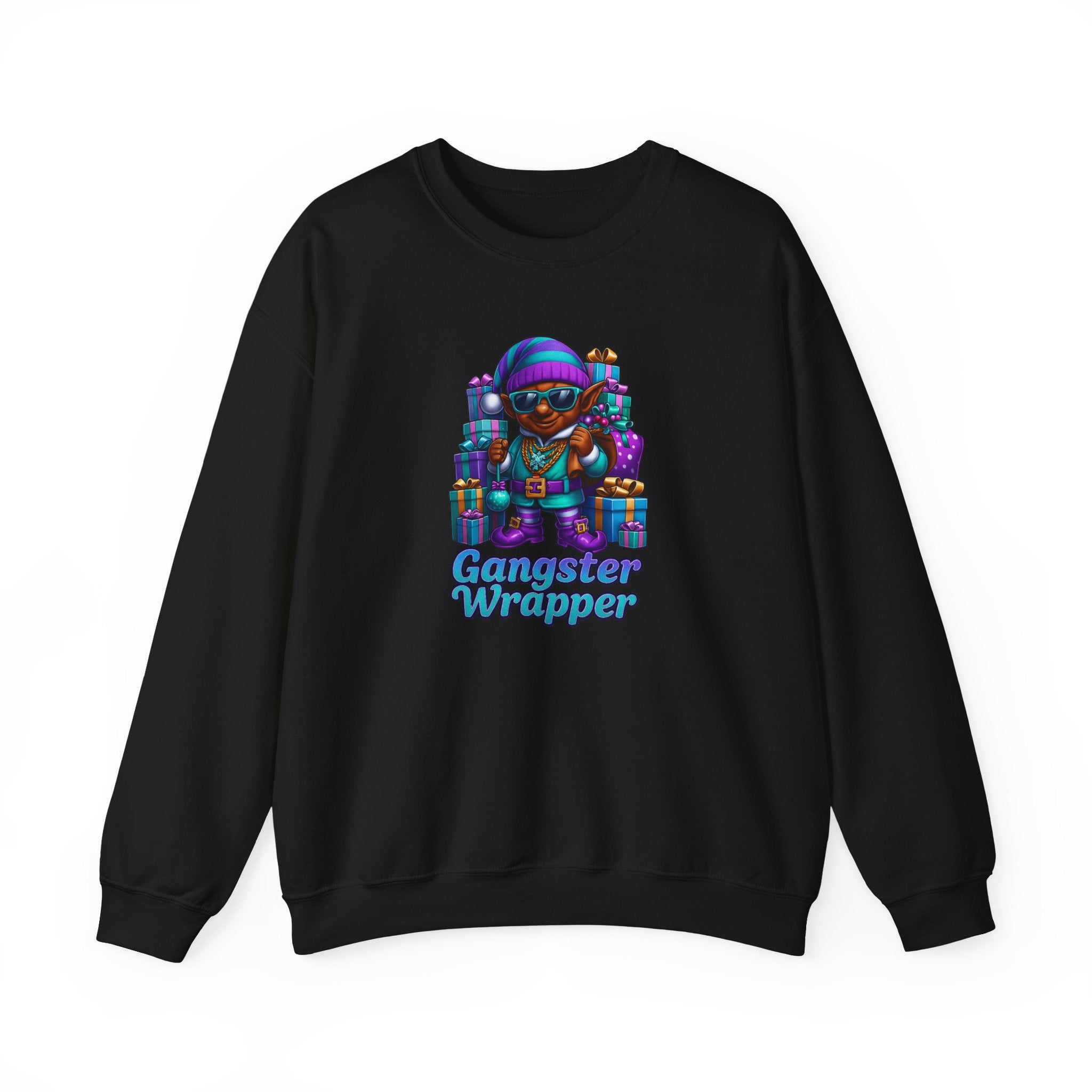 Gangster Wrapper Christmas Elf Tee-Purple
