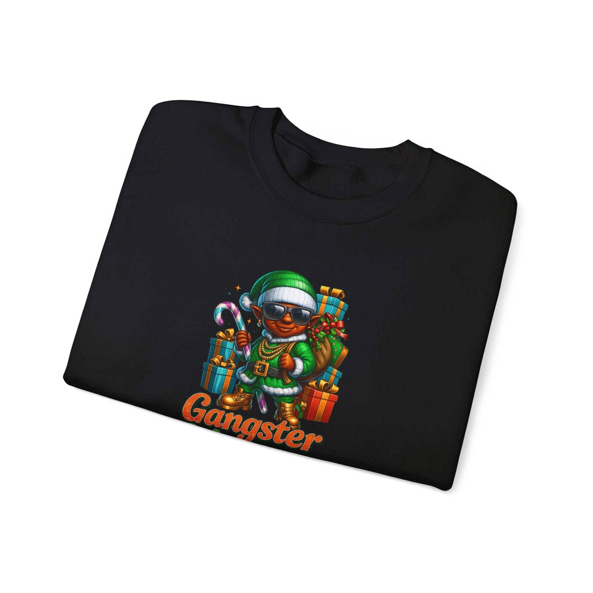 Gangster Wrapper Christmas Elf Tee-Green