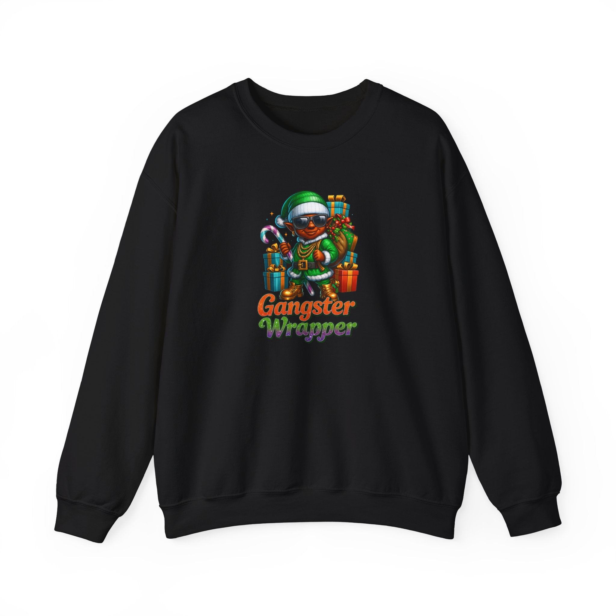 Gangster Wrapper Christmas Elf Tee-Green