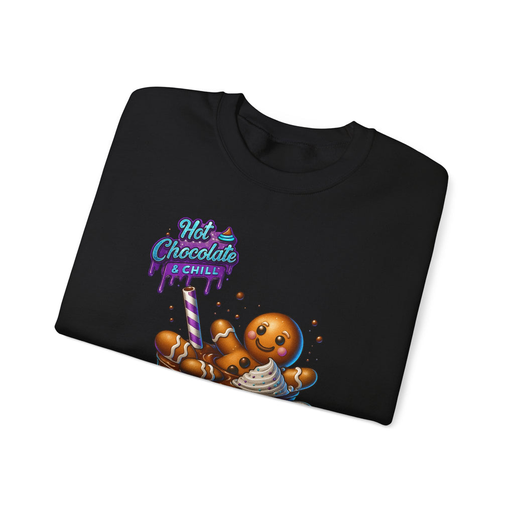 Hot Chocolate & Chill Gingerbread Mug Crewneck (Purple/Teal Version)